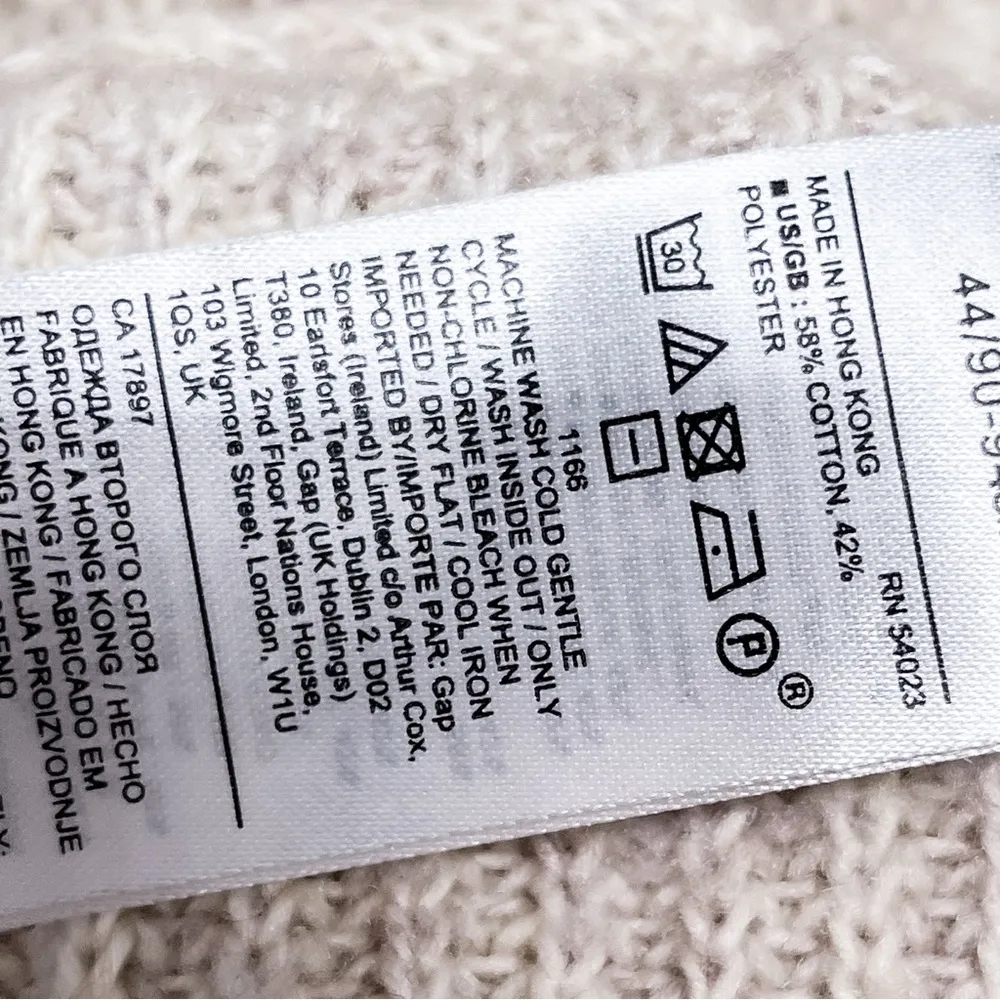 Banana Republic Chunky Ribbed Oversized Cream Off White Sweater Top Long Sleeve - Image 8