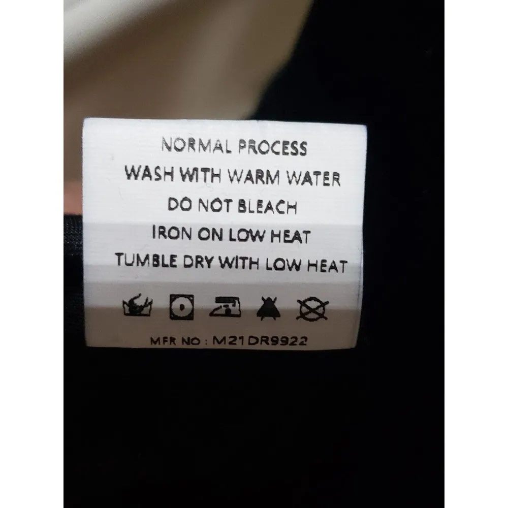 Simplee Women's Black Polyester One Shoulder Off Long Sleeve Knee Length Dress L Size L - Image 15