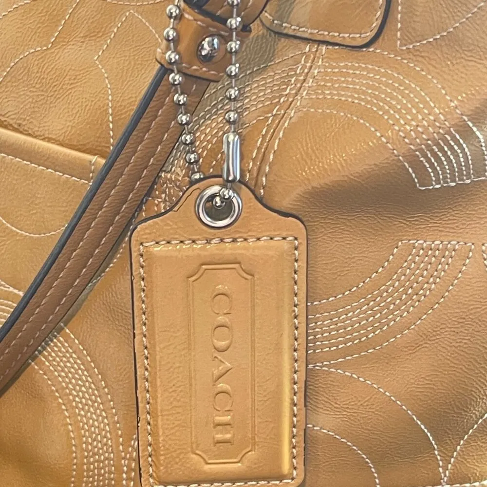 Coach 1941 Alex Gold Patent Leather Tote, Style 14265 - Gold - Preowned - Image 11