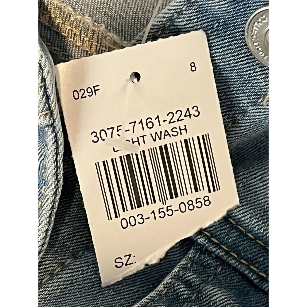 Wax Jean Jacket Womens Medium Denim Trucker Blue Stretch Buttons Long Sleeve NEW - Image 8