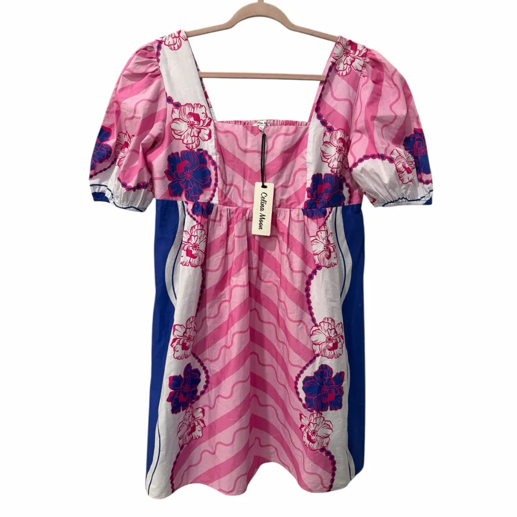 CELINA MOON cotton mini pink purple dress size large NWT - Image 3