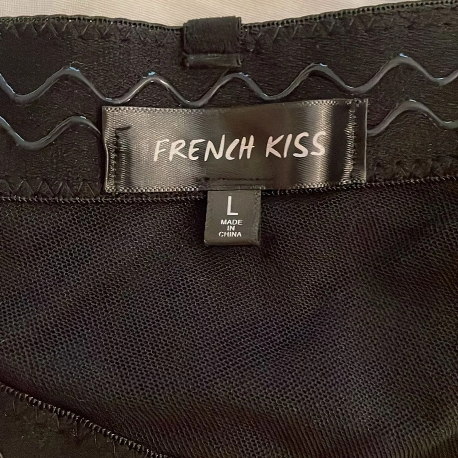 French Kiss Black Strapless Bustier Corset Womens Size Large Underwire Padded - Image 2