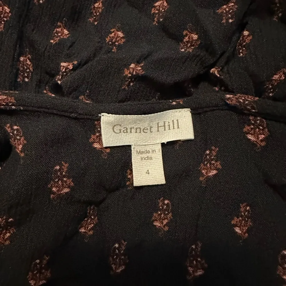 Garnet Hill Border Print Peasant Blouse Size 4 - Image 4