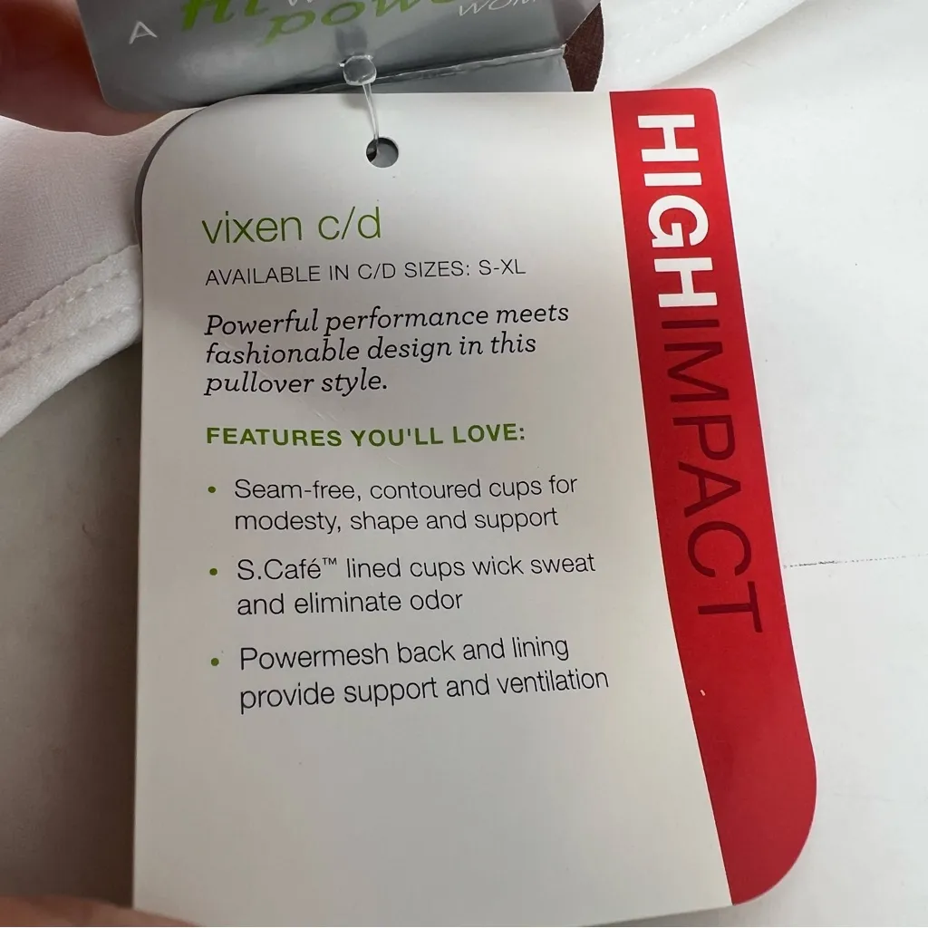Moving Comfort Vixen High impact sports bra in white size S Small C/D cup NWT - Image 7