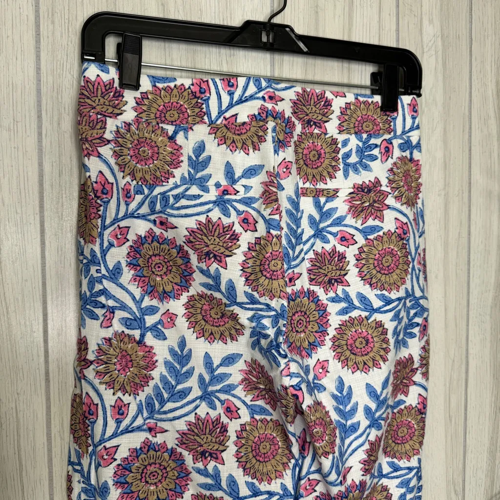 NEW J. Crew Hayden Cropped Kick Flare Pant in Floral Vine Block Print size 0 NWT - Image 5