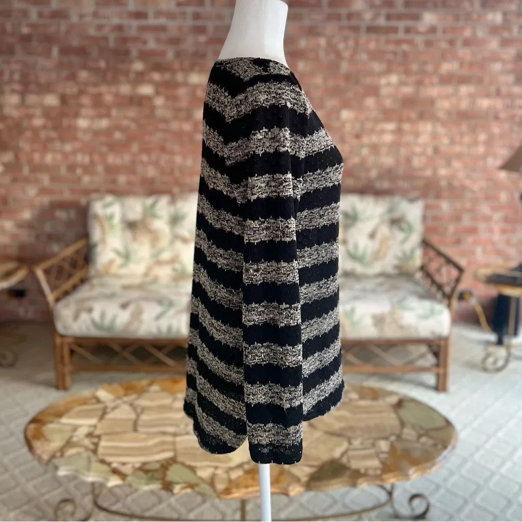 Xhilaration Top Crochet Knit Black Striped High Low Lightweight M Casual - Image 14