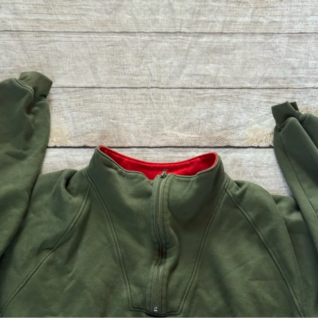 Harry Rosen olive green elephant safari quarter zip sweatshirt size large - Image 3