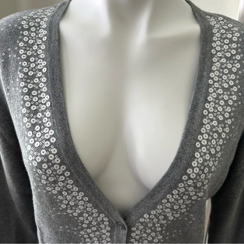 Ann Taylor LOFT Gray Women’s Cardigan Size M - Image 4