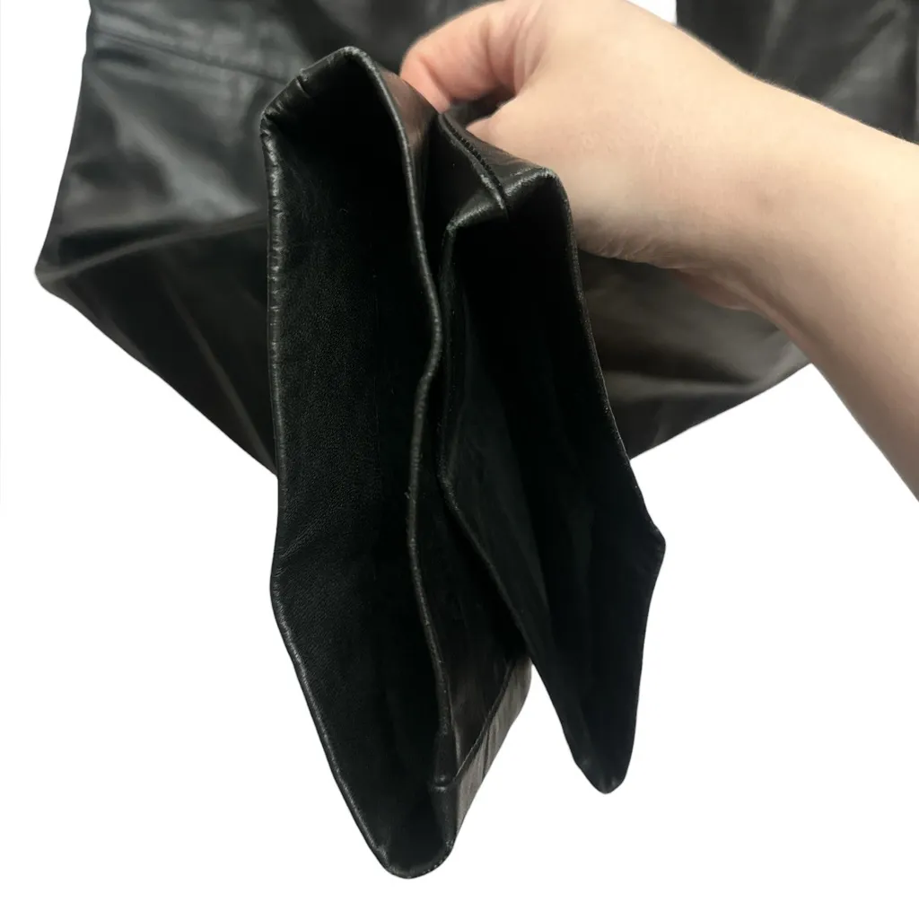 Gap Classic Fit Genuine Leather Pants Size 4 Black Y2K Vintage Biker - Image 3