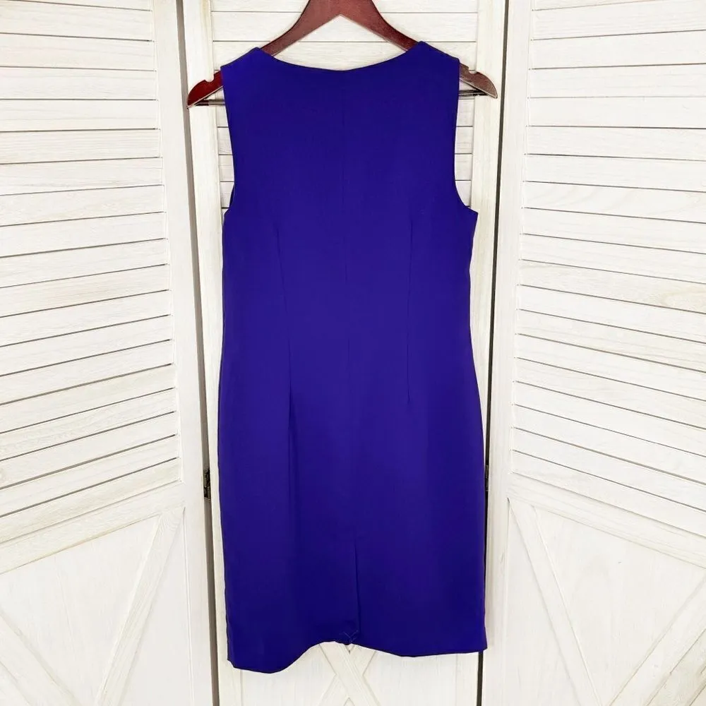 Spense Ruffle Front‎ Sleeveless Sheath Dress Purple 10 Purple - Image 8