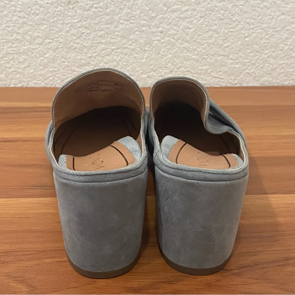 VIONIC Plaza Presley Bow Gray Suede Heeled Mules Slip On Women’s Shoes Size 7.5 - Image 7