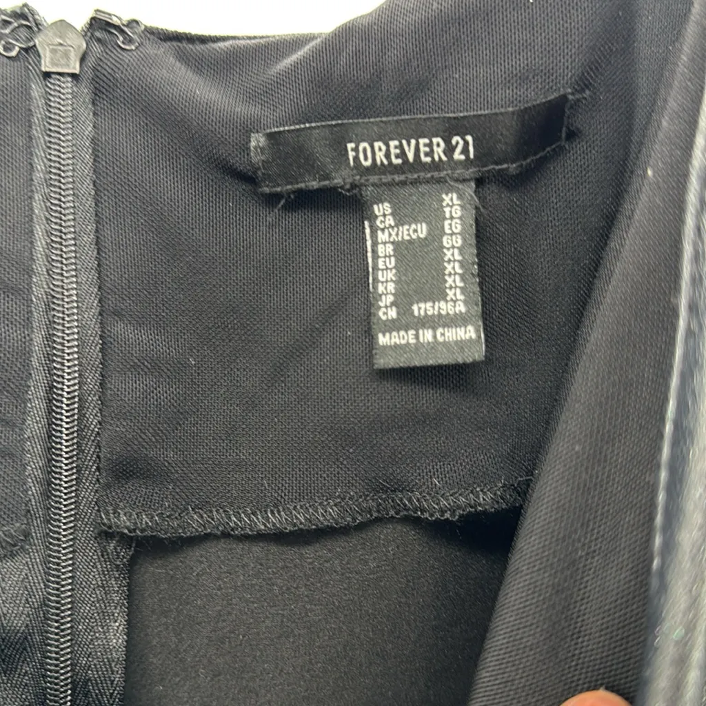 Forever 21 Black faux leather XL tank Midi Dress goth layering going out sexy - Image 11