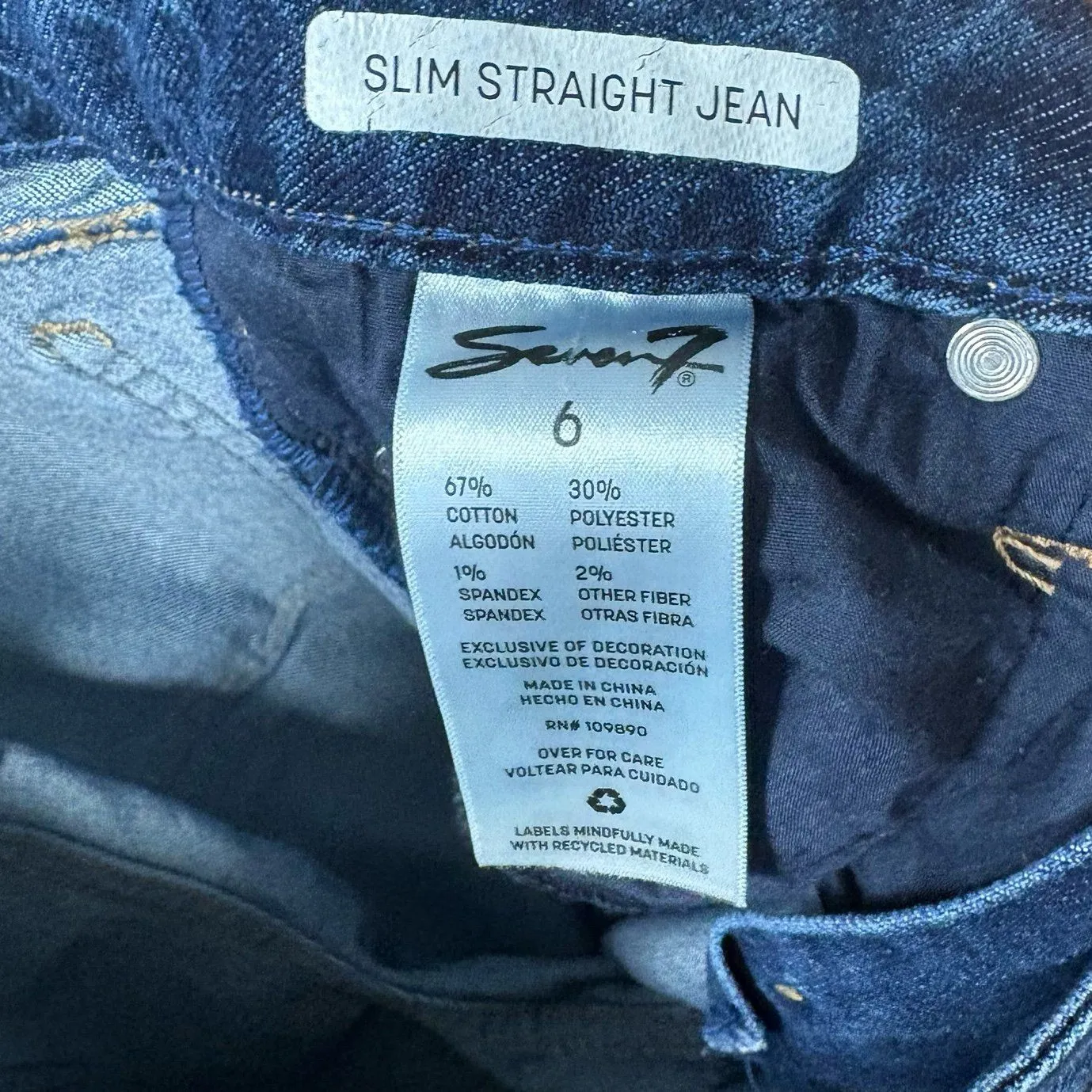 Seven7 Slim Straight‎ Jeans Size 6 - Image 6