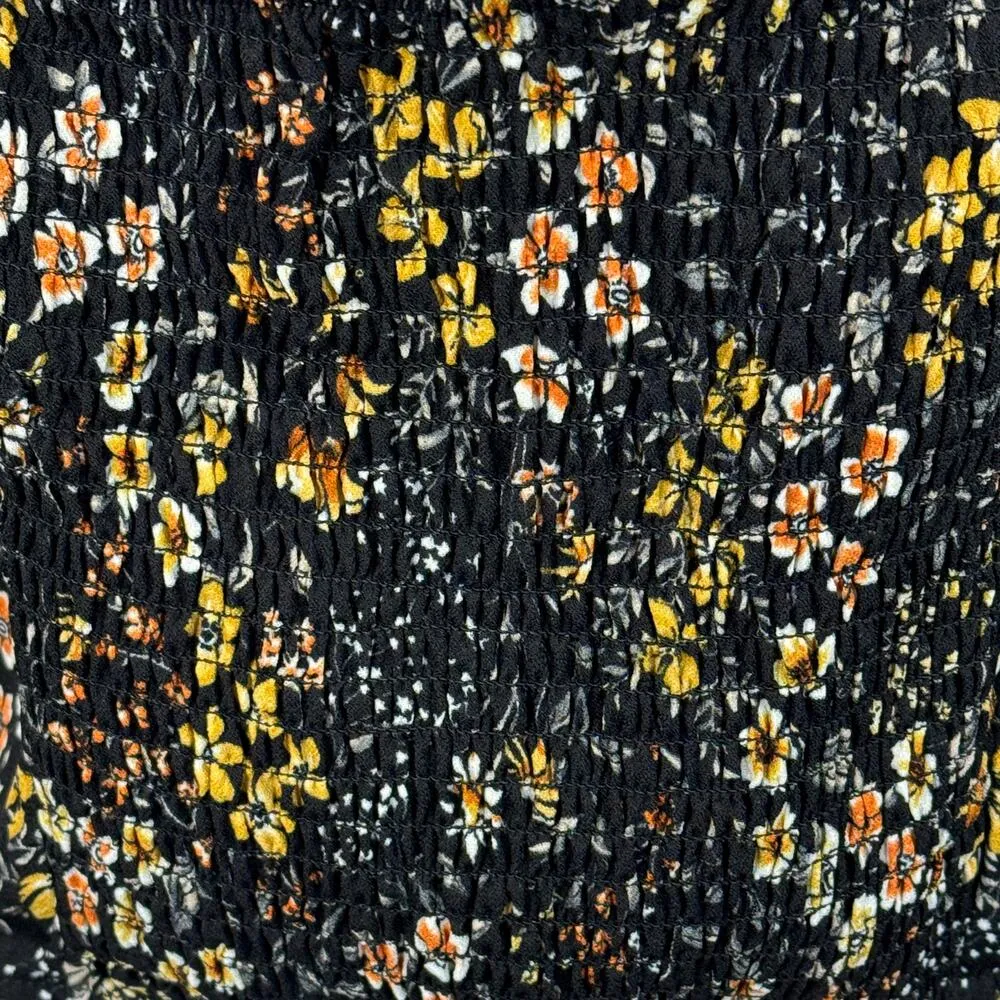 Sonoma X-Large Crop Top Floral Sleeveless Sweetheart Neckline Smocked Padded Cup - Image 6