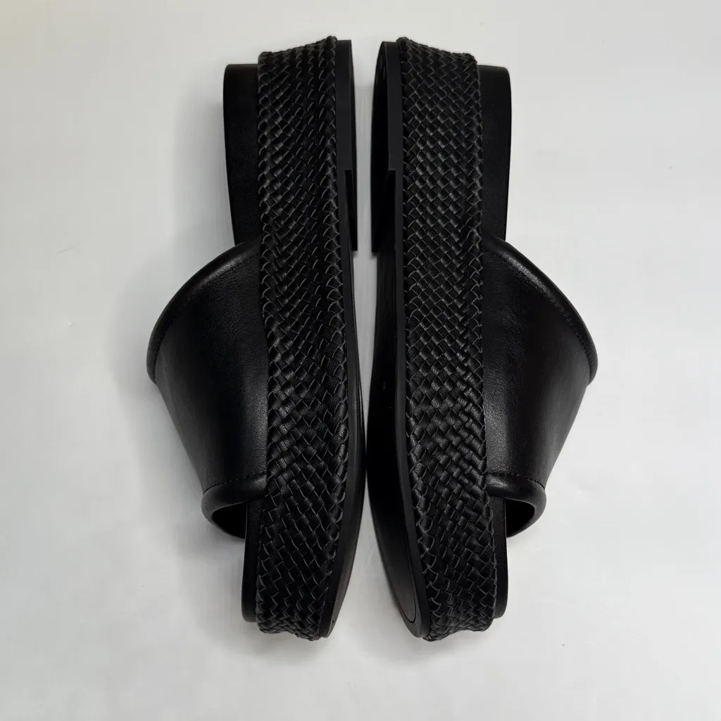 Evereve Dolce Vita Wimsyn Platform Black Leather Sandals New in Box Sz 10 - Image 4