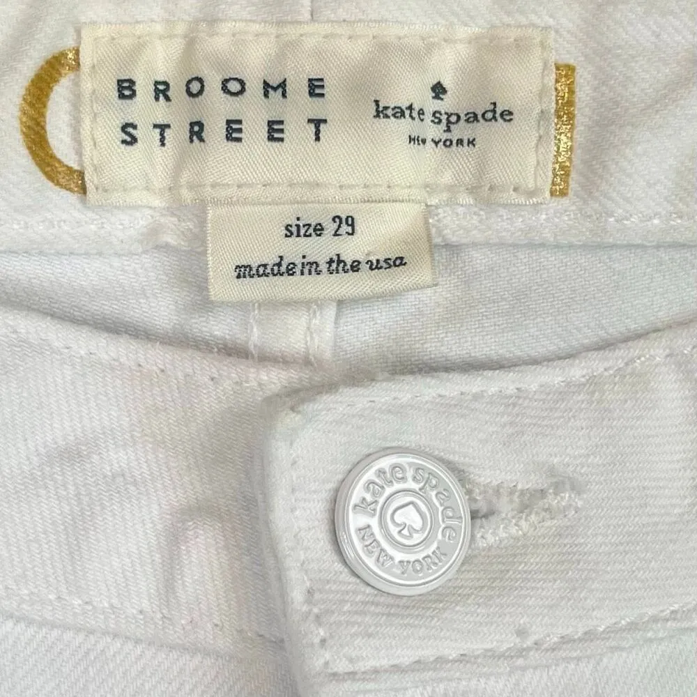 Kate Spade Broome Street White Mid Rise Straight Leg Jeans 29 - Image 6