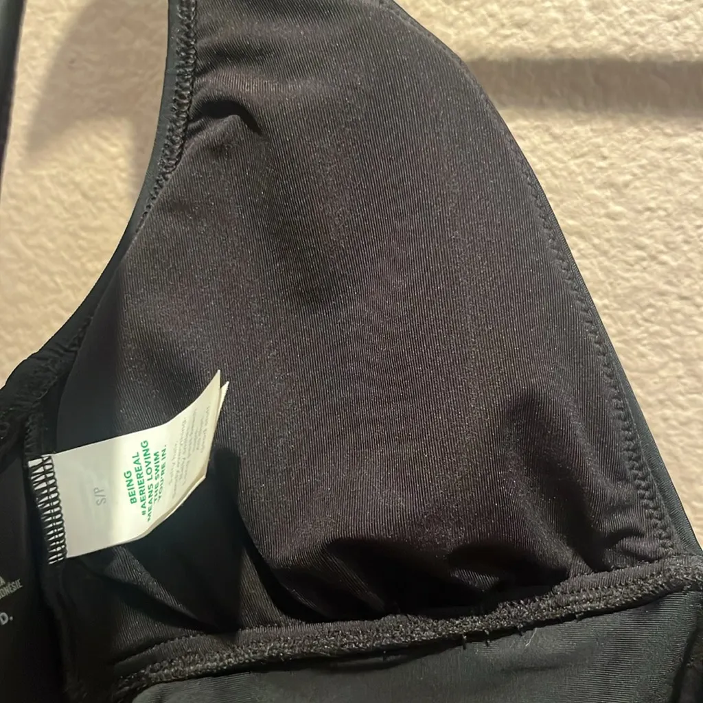 Aerie Women’s Black Plunge Bikini Top Size Small - Image 6