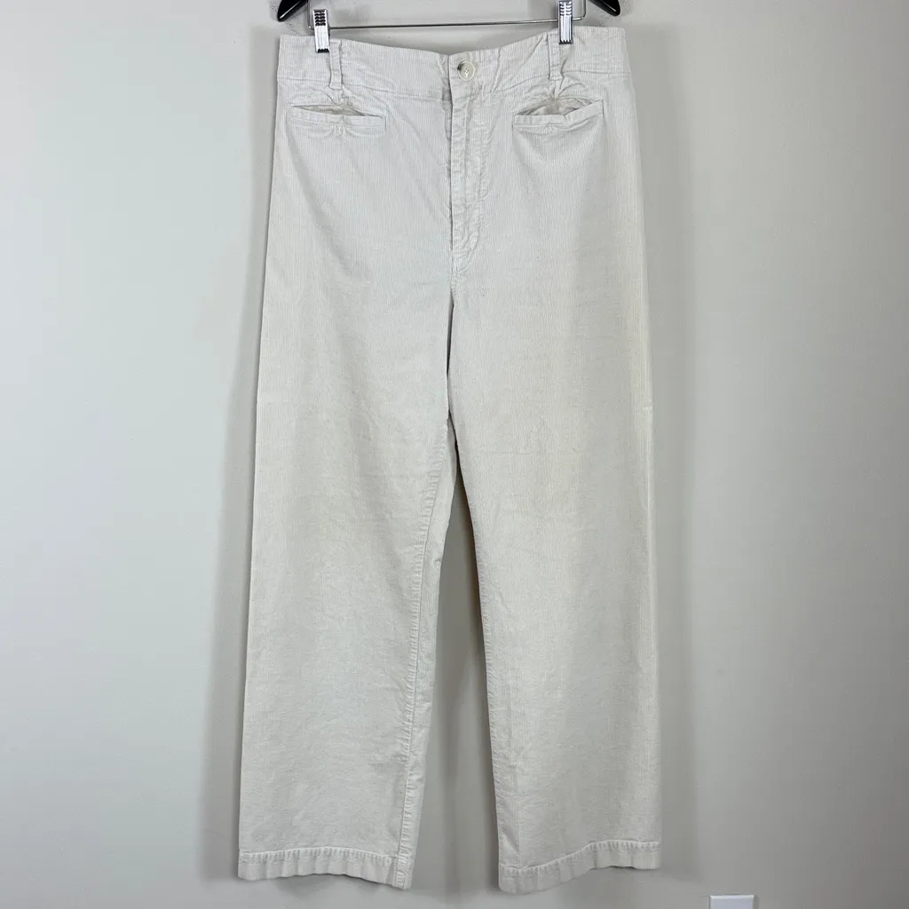 Maeve The Colette Wide Leg Corduroy Pants in Cream Size‎ 34 Tall - Image 3