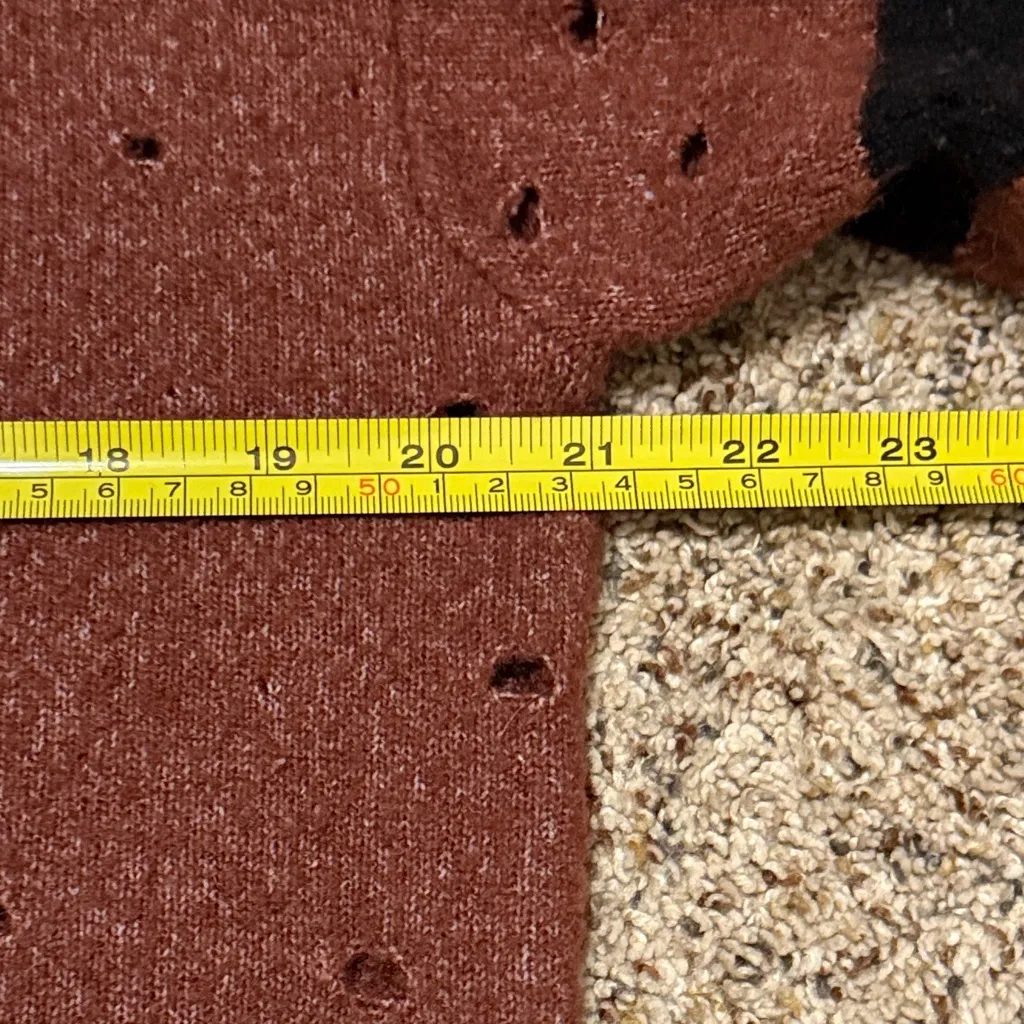 Charlotte Russe Red Distressed Cropped Sweater XS Cutout Grunge Striped Top Punk - Image 7