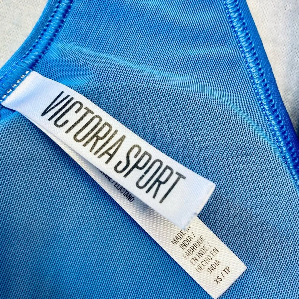 Victoria SPORT Caged Blue Padded Sports Bra‎ XS - Image 4