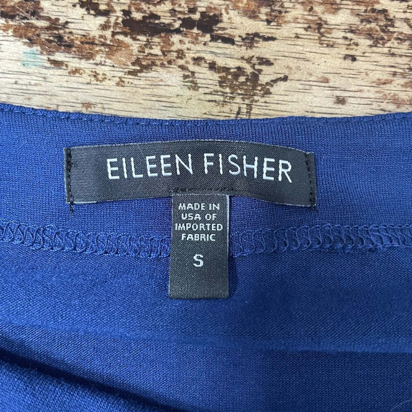 Eileen Fisher Bluebonnet Rayon drape neck jersey dress royal blue sz Small - Image 3