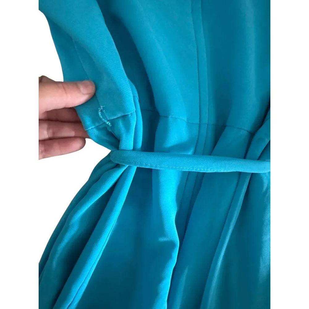 Celebrate DB Studio Teal Chiffon Long Sleeve V - Image 11