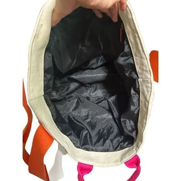 Victoria's Secret Bombshell Summer‎ Coral Orange Pink Beach Canvas Tote Bag - Image 6