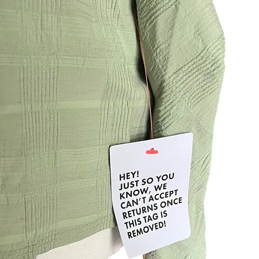 Topshop Textured Cold Shoulder Long Sleeve Top‎ Sage Green Women's 6 - Image 7