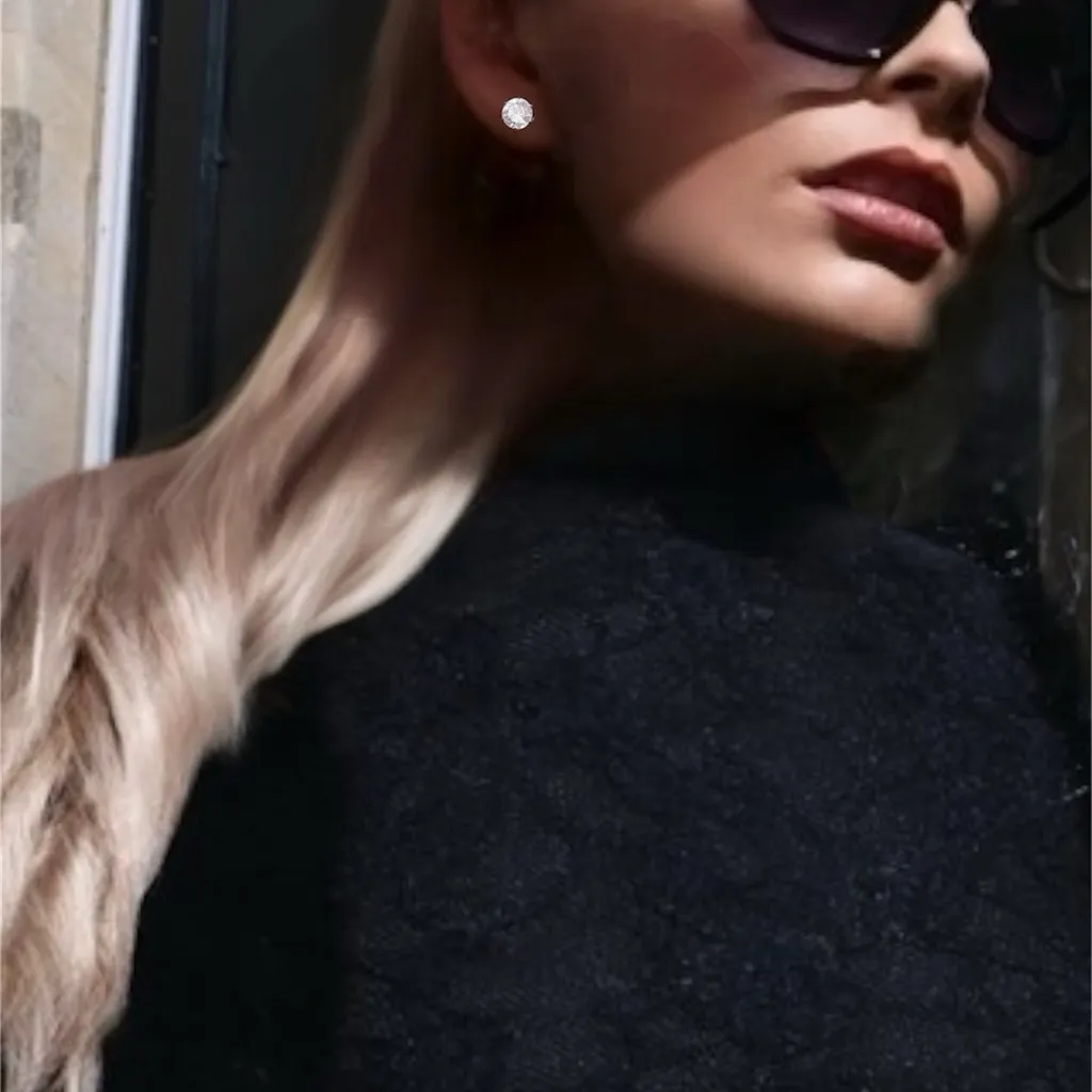 Elegant Crystal Stud Reflecting Elegant Earrings Silver - Image 13