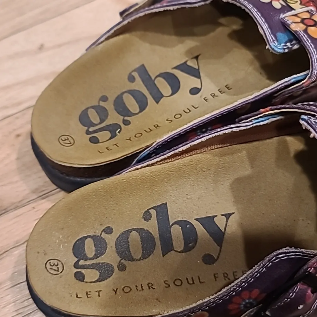 Goby Women's Colorful Skull Mules Blue Size 7 - Image 4