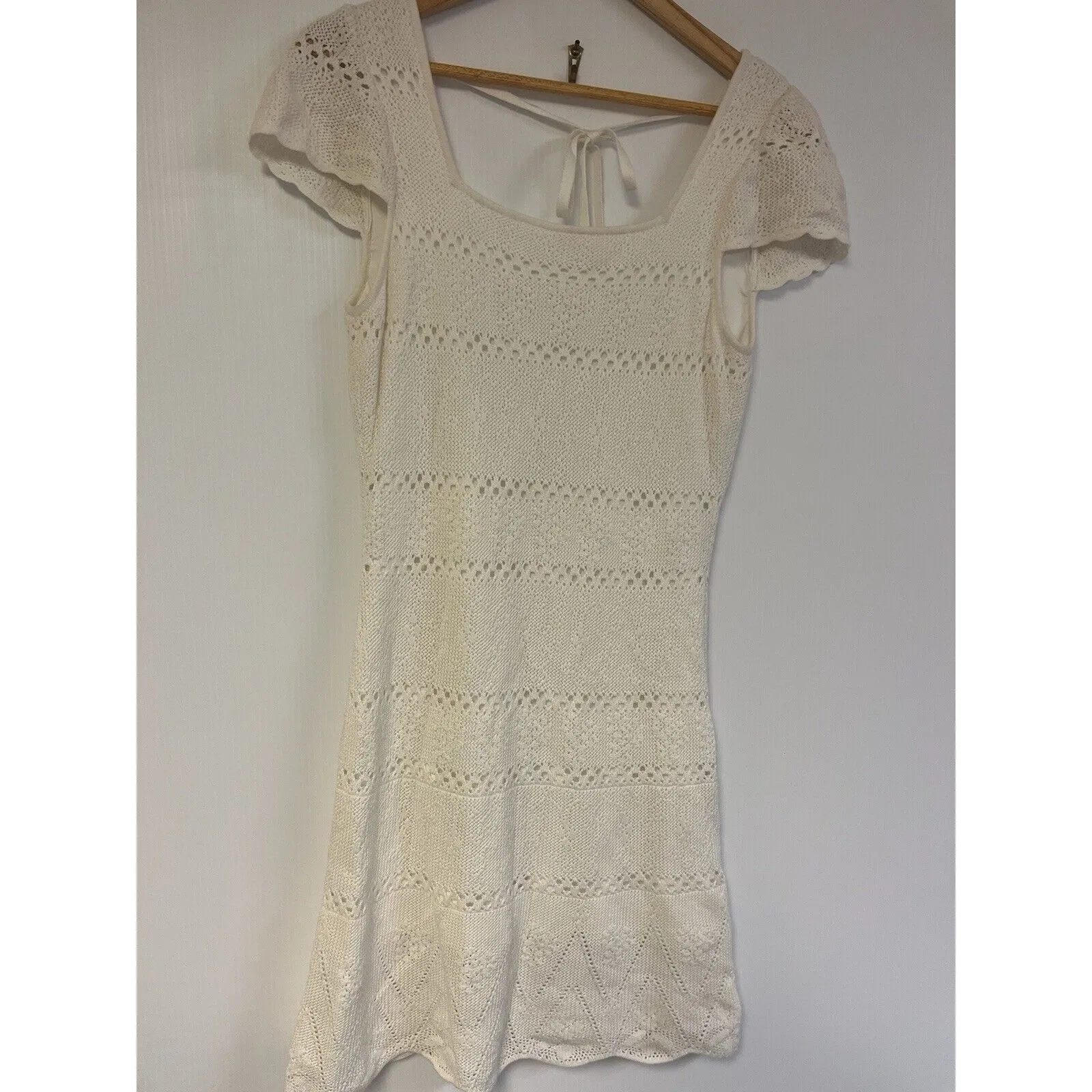 Loveshackfancy Gypsum White Elvirie‎ Crochet Mini Dress - Large - Image 6
