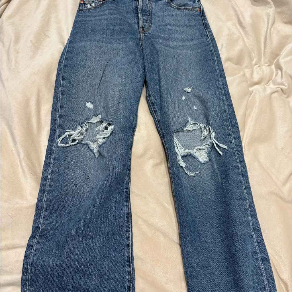 Levi’s rib cage straight ankle size 28 Blue - Image 2