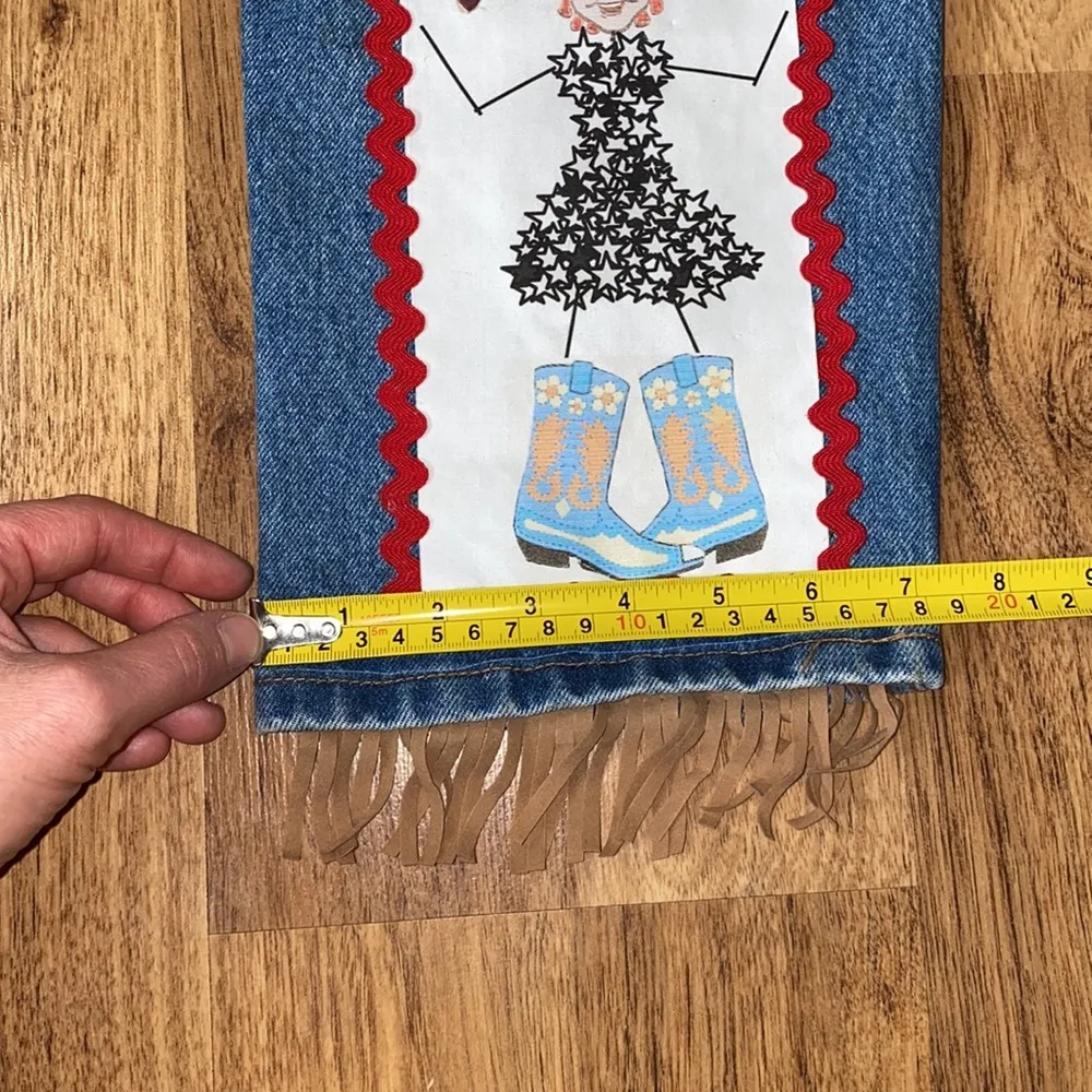 Handmade Western Cowgirl Sm Denim Shoulder Bag GUC OS - Image 7