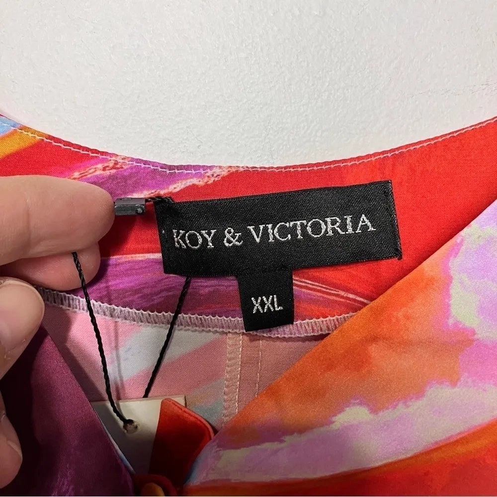 Koy & Victoria‎ 3 piece set bright multicolored swirling pattern size XXL Red - Image 4