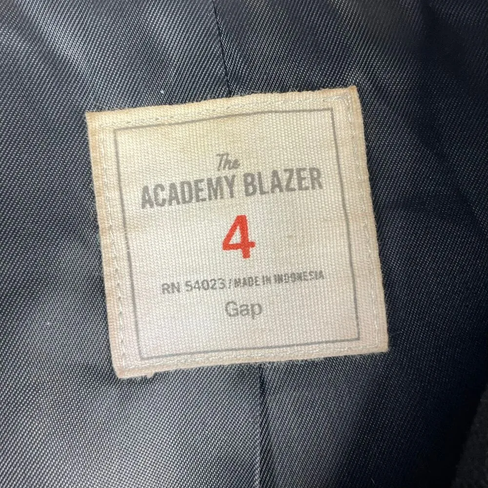Gap The Academy Blazer Women's Size 4 Black Stretch Schoolboy Preppy Academia - Image 3