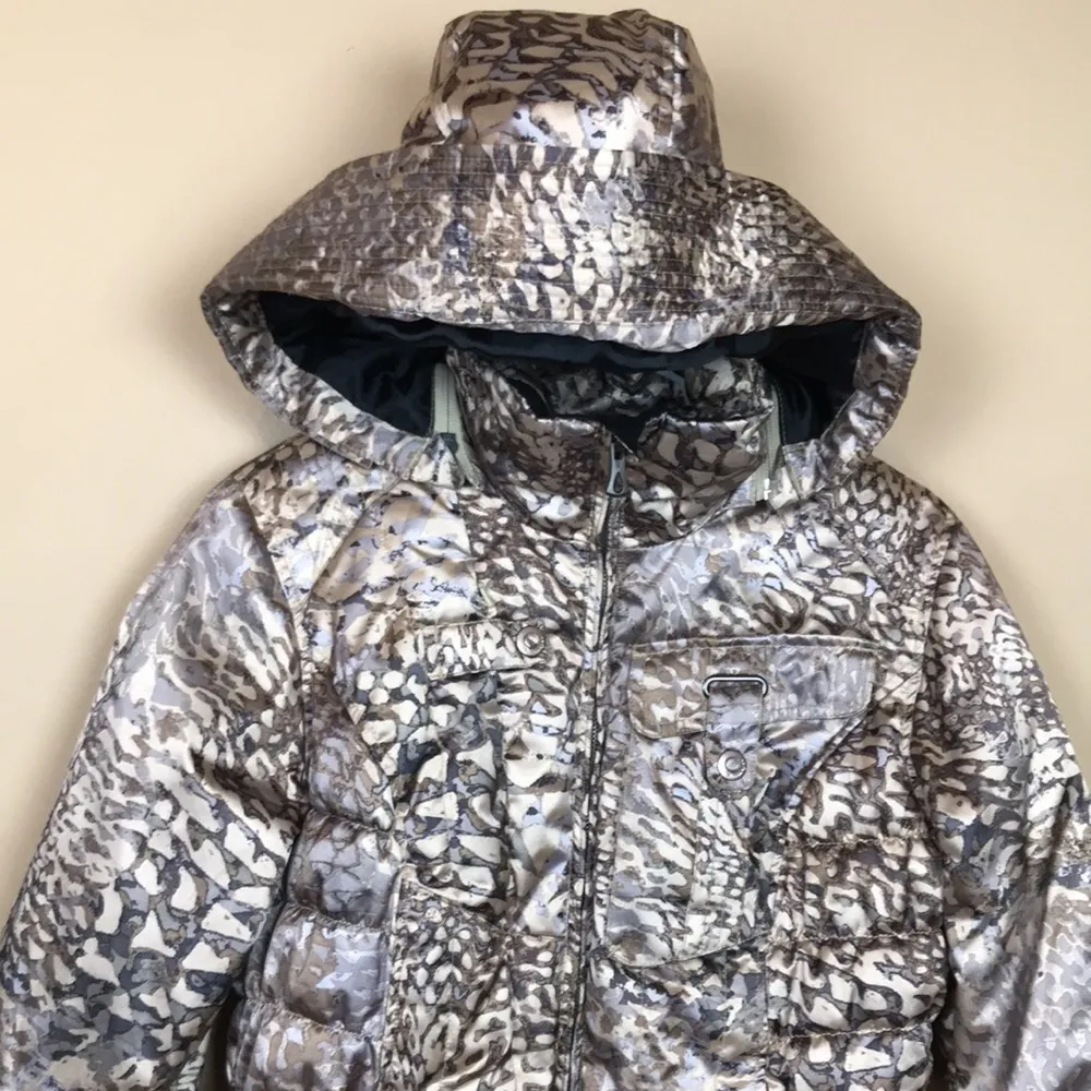 Obermeyer Women’s Leighton Metallic Patterned Zip-Up Hooded Snow Winter Jacket - Image 2
