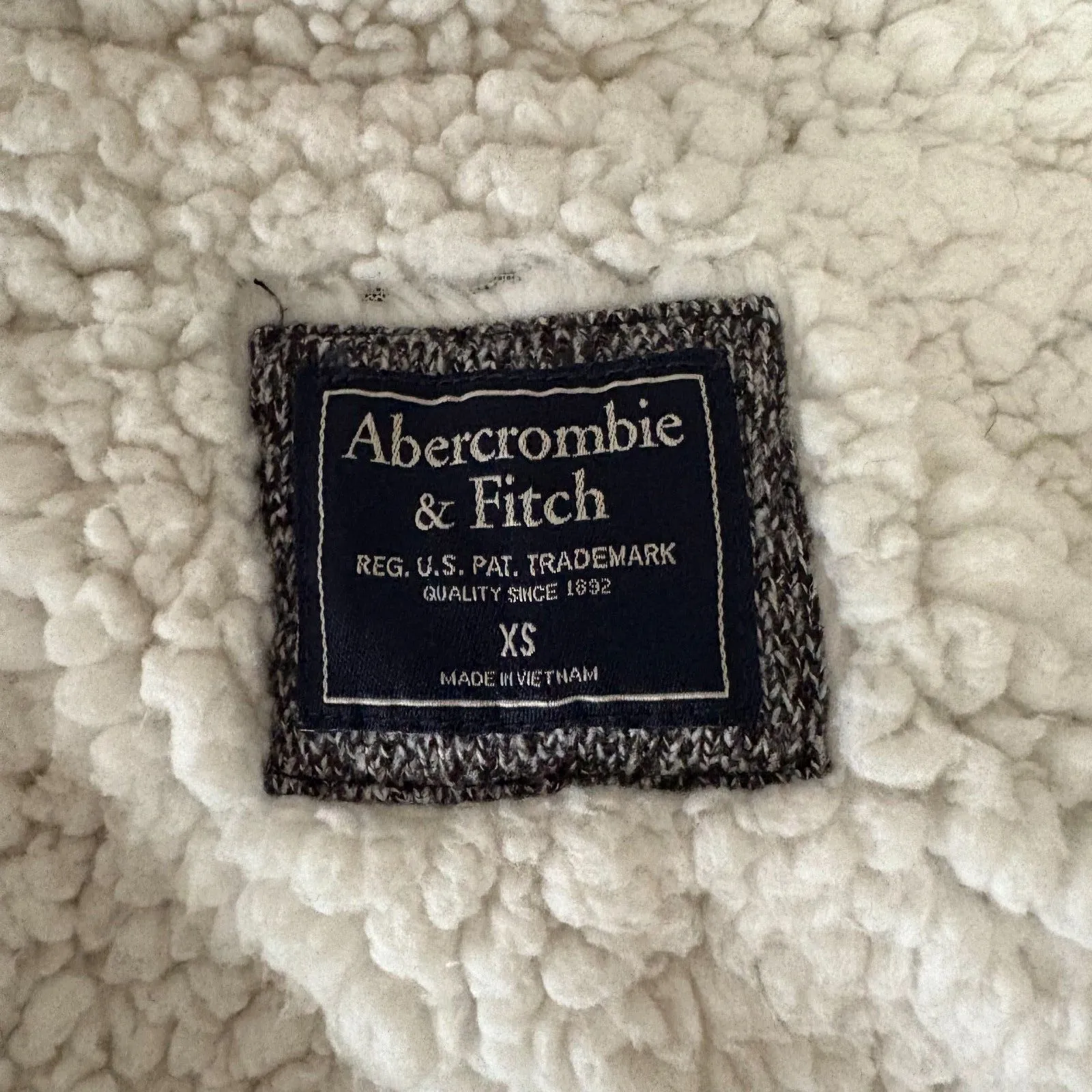 Abercrombie & Fitch Sherpa Lined Open Front Cardigan Cozycore Gray Marl Size XS‎ - Image 3