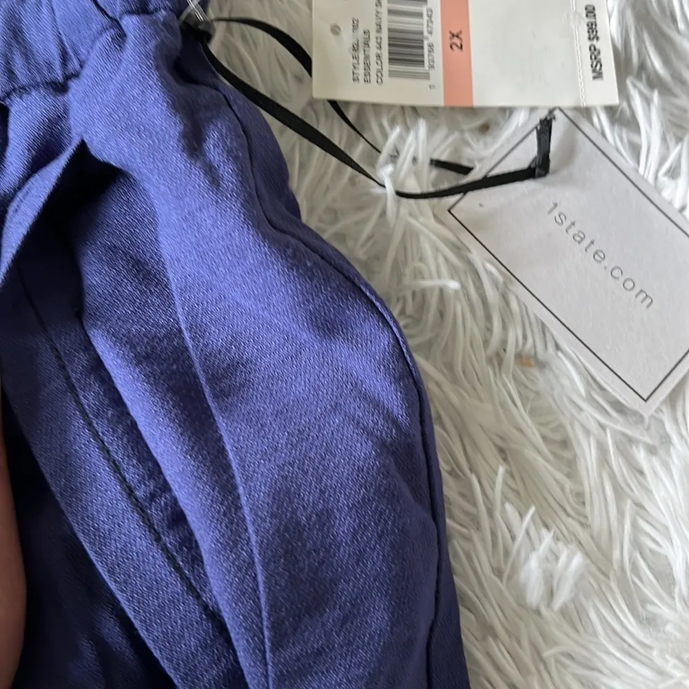 1. State Women’s flat front drawstring ankle pants in Navy Sky size 2X - Image 7