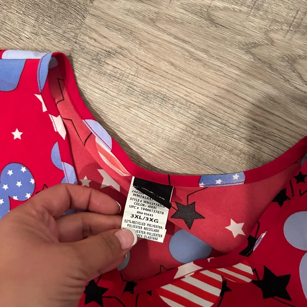 Mickey Mouse Scrub Top Medical Work Wear Red Blue White Top 3xl - Image 2