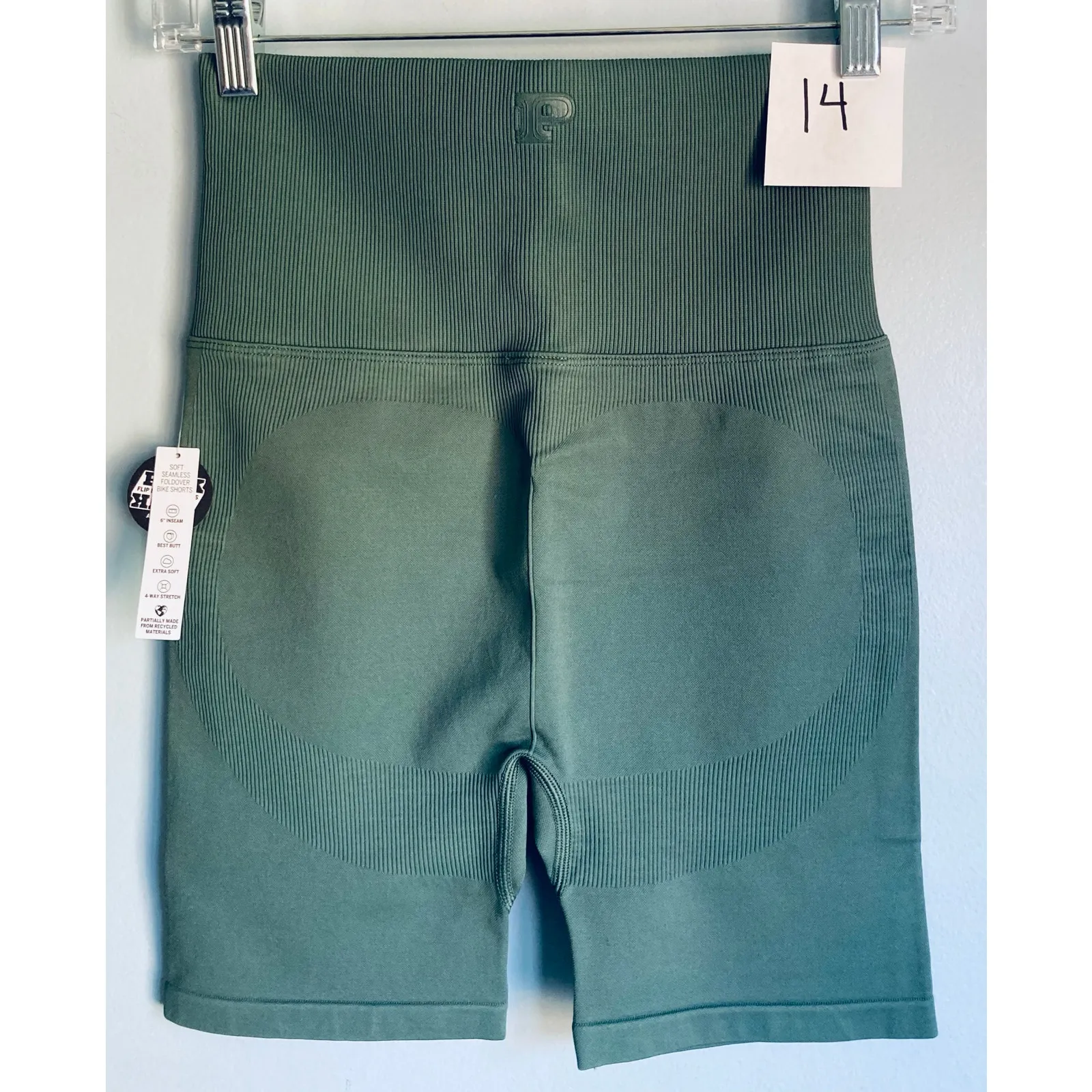PINK Victoria's Secret Bike Shorts Foldover Green Small - Image 7