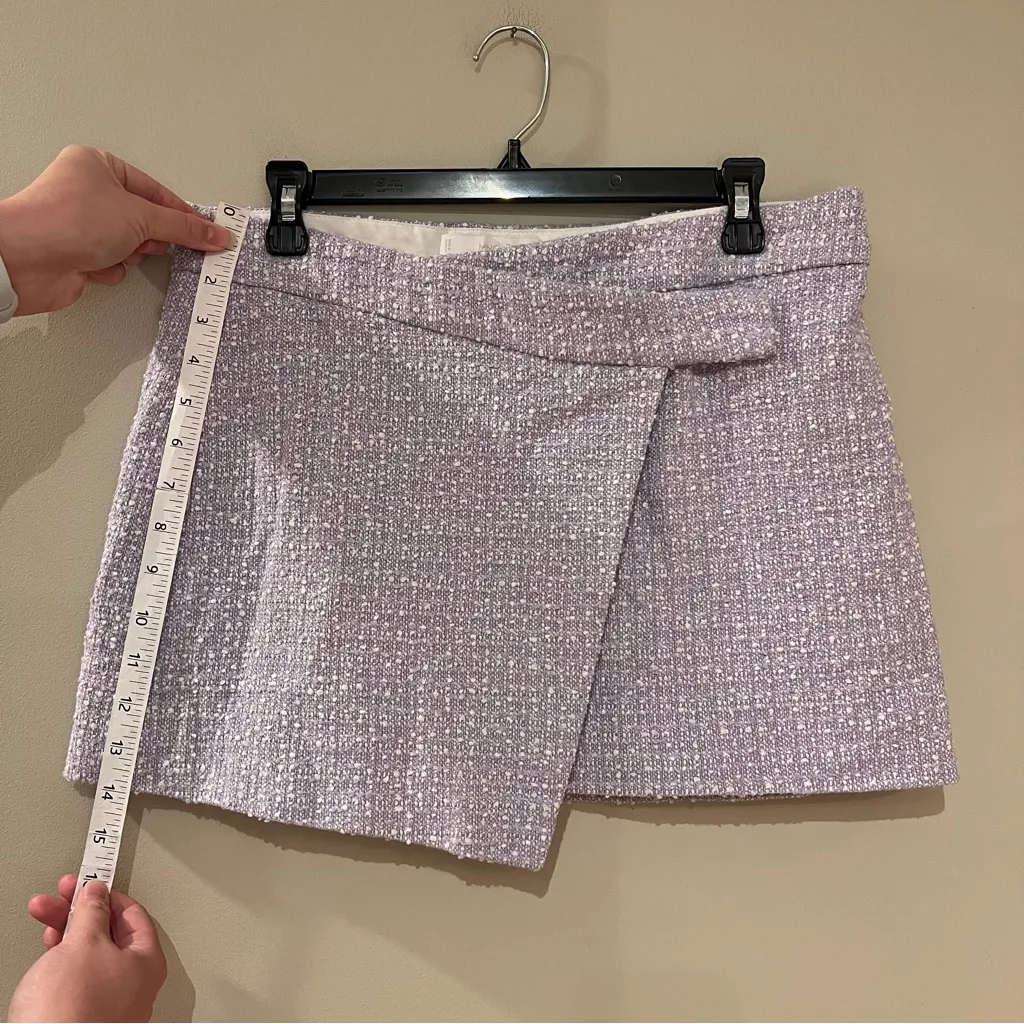 MANGO Gigi Purple Tweed Wrap Mini Skirt - Image 6