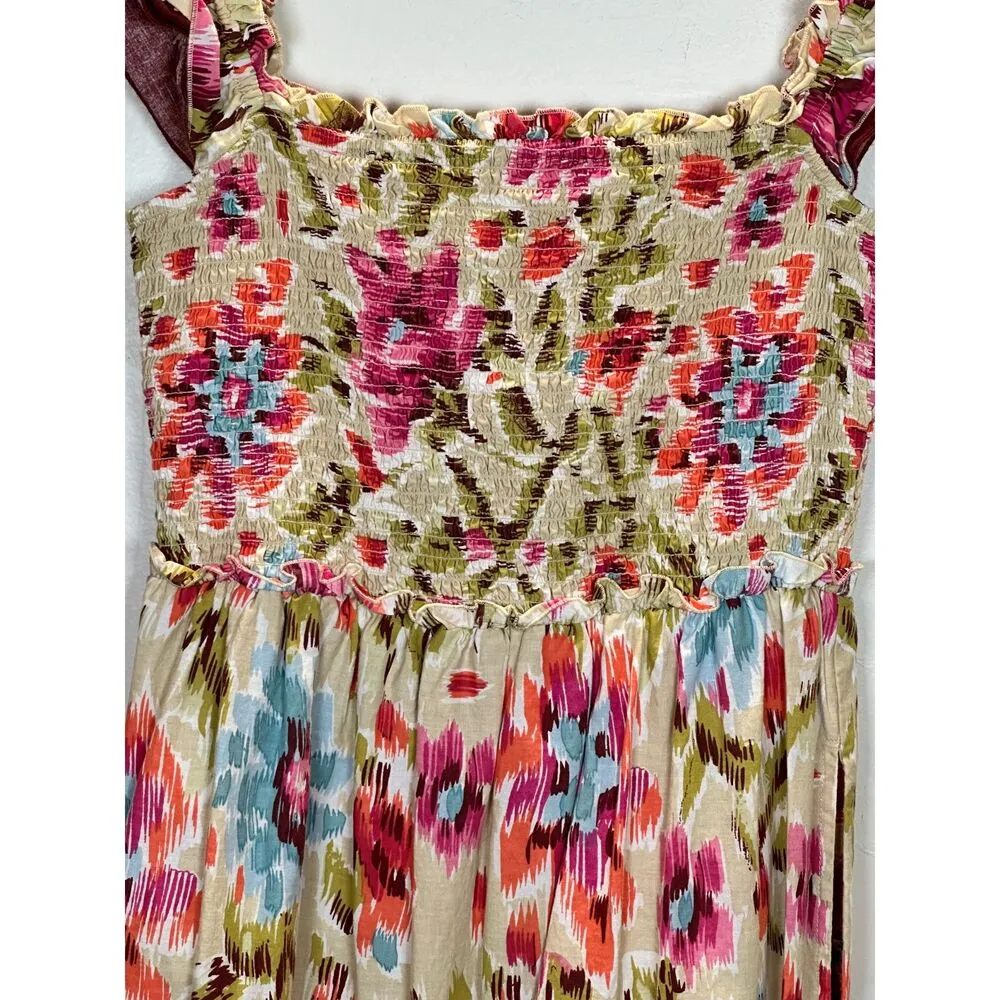 House of Harlow 1960 Women's HHS22-6536 Size S Pink Zoey Smocked Maxi Dress EUC - Image 8