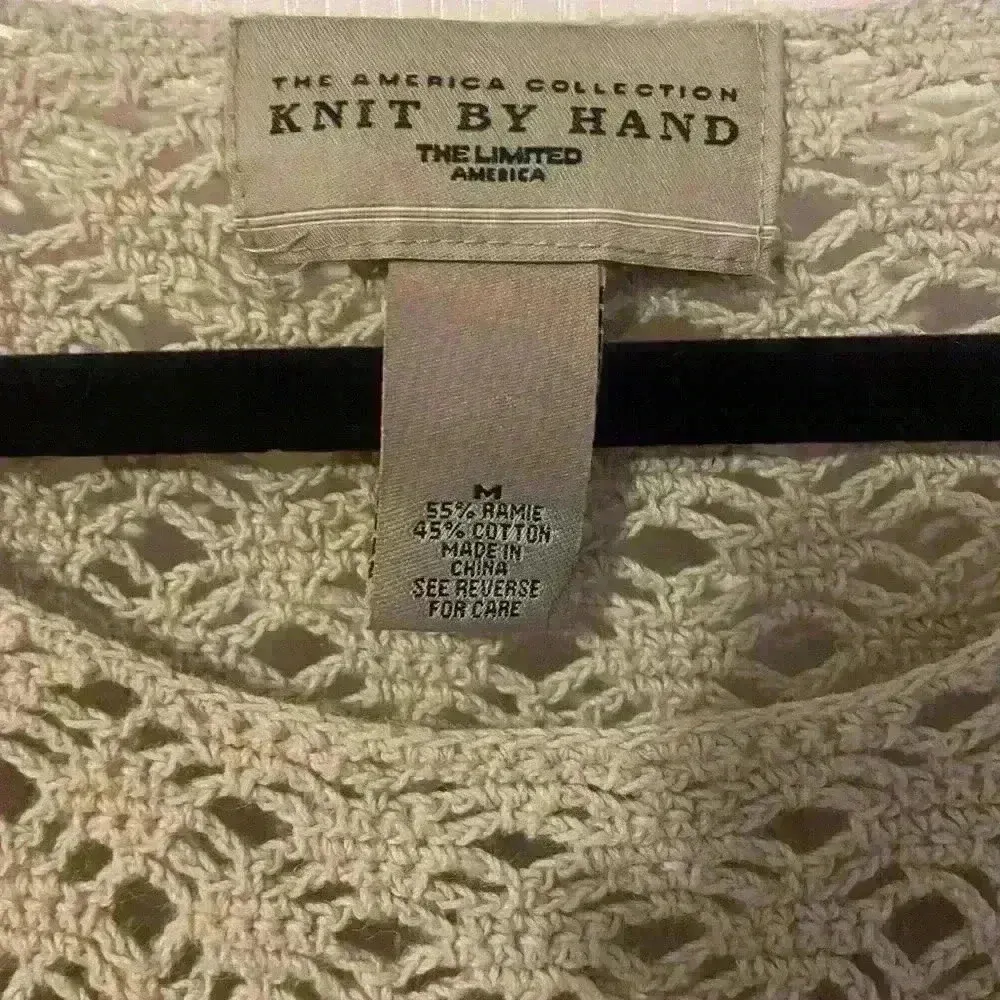 Knit by hand brand‎ Tan crotchet top Size M - Image 3