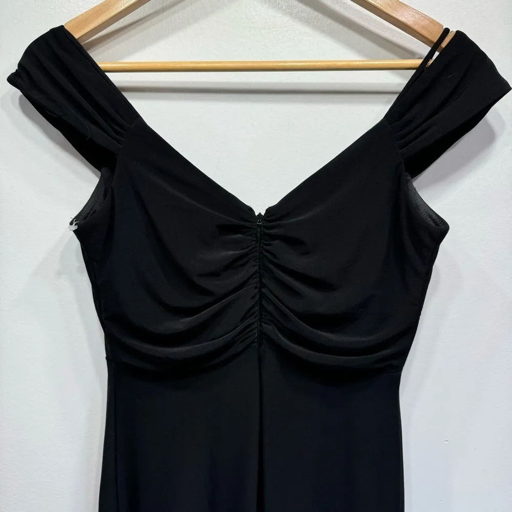 White House Black Market WHBM Little Black Dress Off Shoulder Pleated Size 6 - Image 11