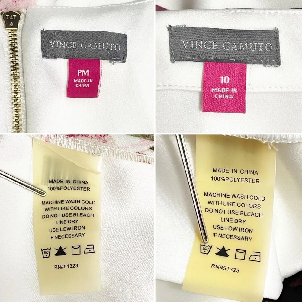 Vince Camuto 2-Piece Floral Set Sleeveless Top PM & A-Line Skirt Size 10 Roses - Image 13