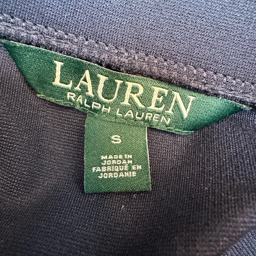 Lauren Ralph Lauren Stretchy Pencil Skirt Size Small Evening Navy Ponte Lace Up - Image 7