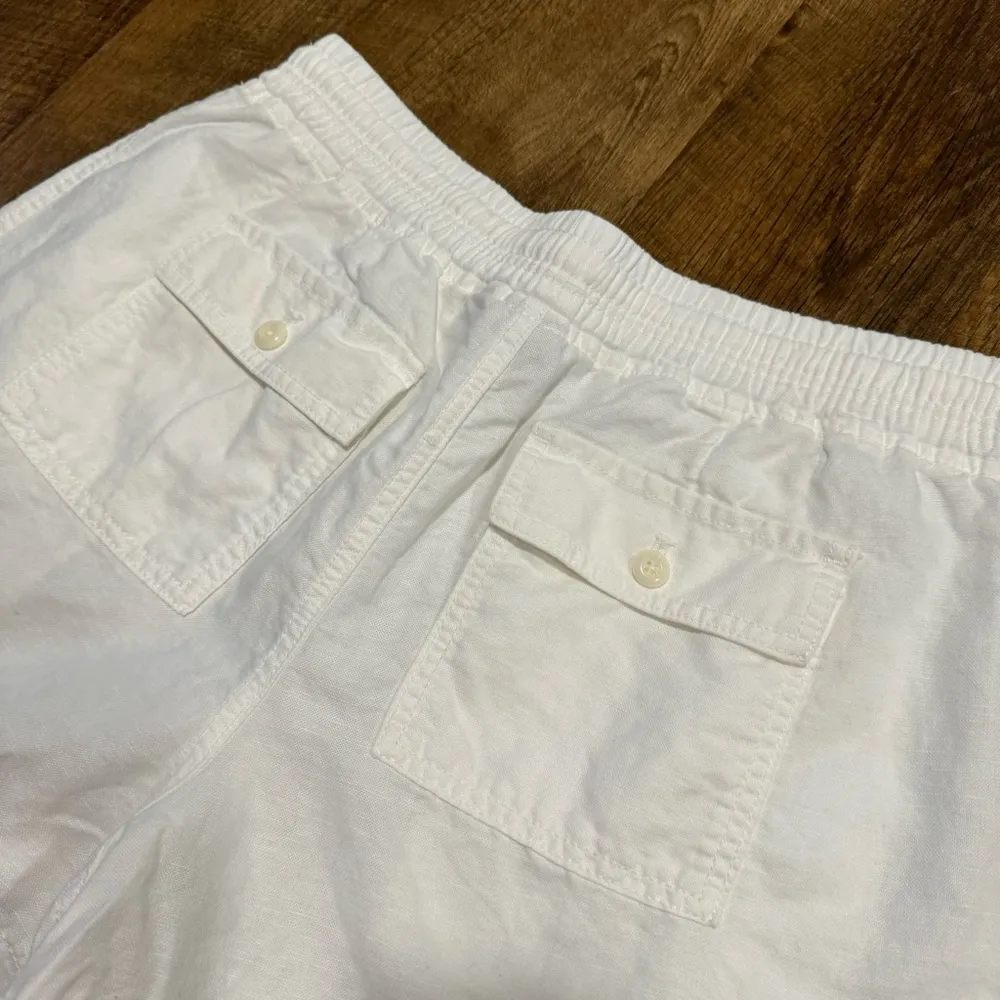 GAP Womens Linen Cotton Blend Shorts Sz Medium White Relaxed Stretch Waist - Image 11