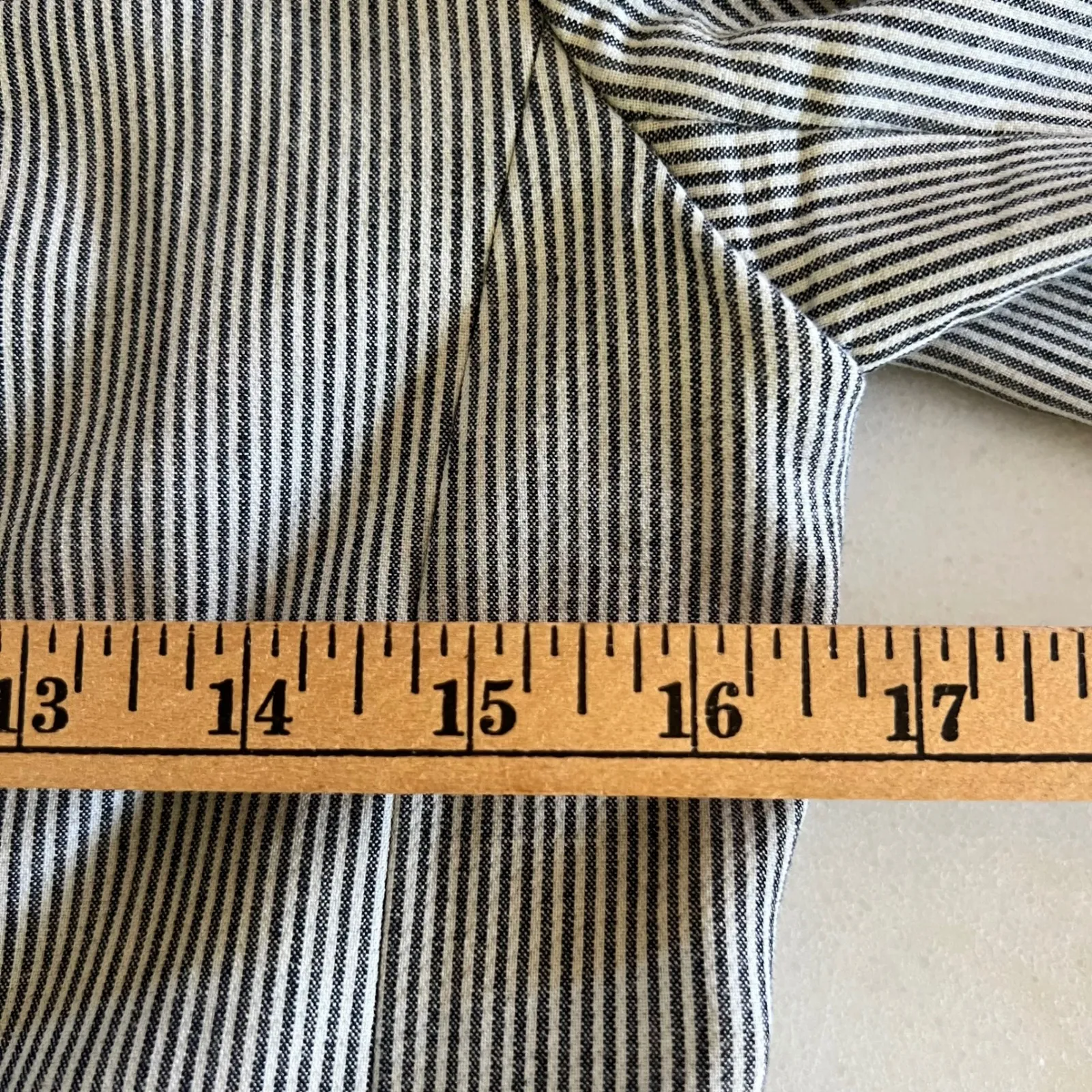 Banana Republic Classic Fit Seersucker Stripe Blazer Women Size 2 Navy‎ White - Image 11