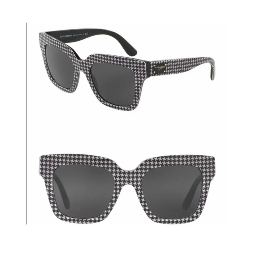 Authentic Dolce & Gabbana DG 4286 3079/87 Pied De Poule Houndstooth Print Sungl - Image 6