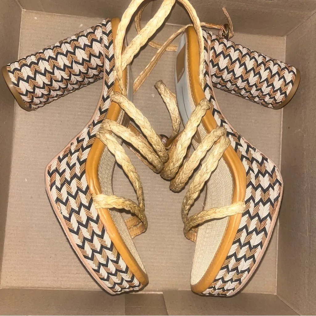 Dolce Vita Multicolor Braided Platform Heels Black Size 10 - Image 2